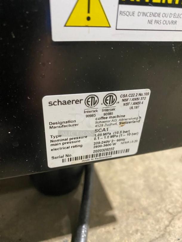Schaerer Coffee Art Series Commercial Countertop Bean-To-Cup Super-Automatic Hot/Iced Coffee Machine! With 3 Bean Hoppers! With Touch Screen Controls! Model: SCA1 SN: 2020329222! 208-240V! On Legs! - Image 9 of 10
