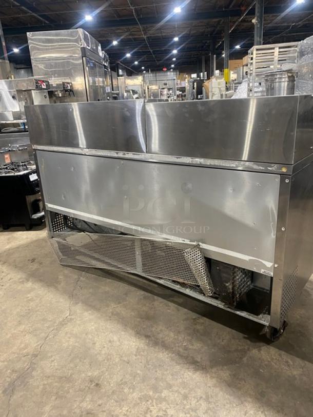 True Commercial Stainless Steel 3 Door Refrigerated Mega Top Salad/Sandwich Prep Table! With Poly Coated Wire Racks! On Casters! 115V 1 Phase! Model: TSSU-72-18 SN: 1-4477571! - Image 3 of 9