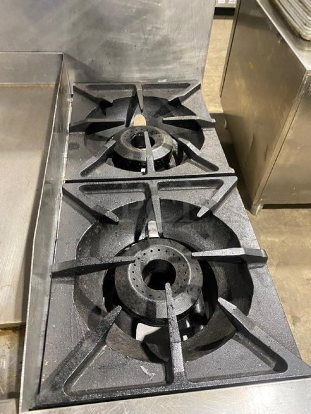 Therma-Tek Commercial Stainless Steel Natural Gas Powered 2 Burner Range Split Top With Flat Griddle! With Full Size Oven Underneath! With Back Splash! On Legs! Model: TMDS36-24G-2-1N SN: 11K02659C! - Image 6 of 10
