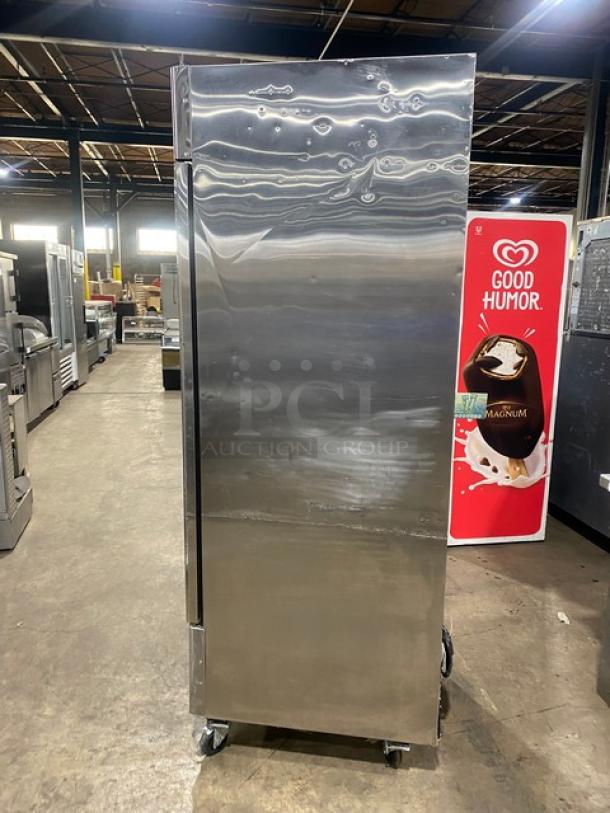Atosa Commercial Stainless Steel Single Solid Door Reach In Freezer! With Poly Coated Wire Rack! On Casters! 115V 1 Phase! Model: MBF8501 SN: MBF8501140615C4010! - Image 4 of 9