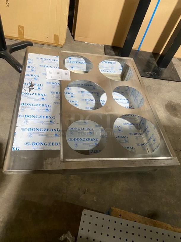 New! Commercial Stainless Steel 6 Hole Steam Table Adapter Plate & Hot Well! With Drain Hole! - Image 2 of 4