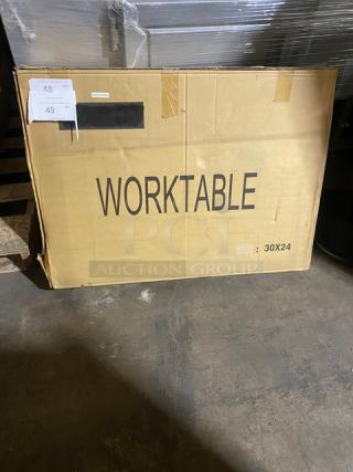 New In The Box! Pantin Commercial Stainless Steel 30x24 Worktable! With Rice Cooker Cut Out! With Double Under Shelf! On Legs!