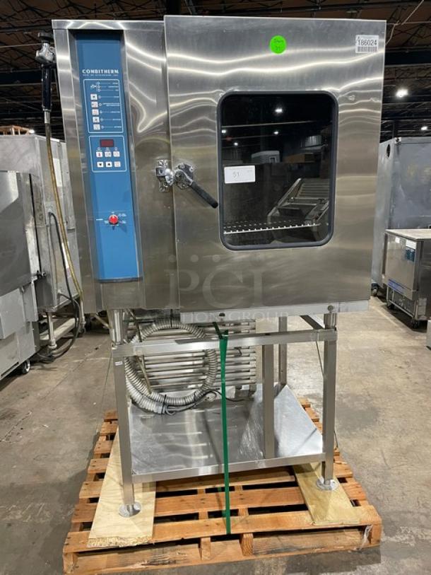 WOW! Alto-Shaam Combitherm Series Commercial Stainless Steel Electric Powered Convection/Steam Combi Oven! With Wire Oven Racks! On Single Shelf Stand With Legs! 208-240V 3 Phase! Model: HUD 10.18 SN: 95610-0899! Working When Removed! - Image 1 of 10