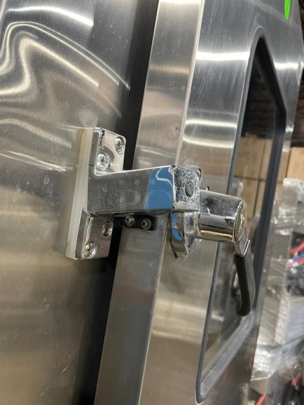 WOW! Alto-Shaam Combitherm Series Commercial Stainless Steel Electric Powered Convection/Steam Combi Oven! With Wire Oven Racks! On Single Shelf Stand With Legs! 208-240V 3 Phase! Model: HUD 10.18 SN: 95610-0899! Working When Removed! - Image 6 of 10