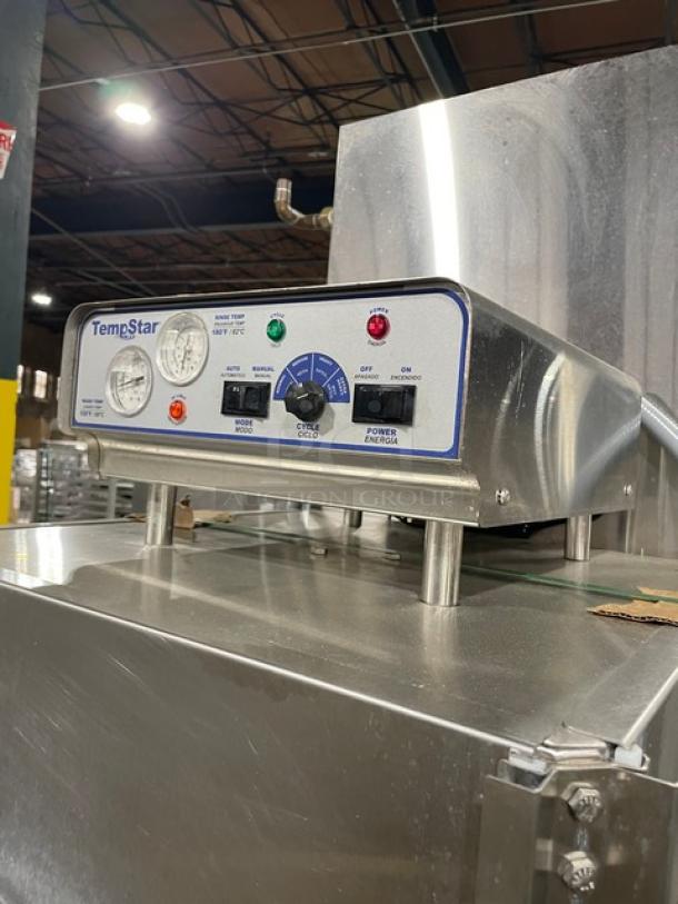 SWEET! LATE MODEL 2019! Jackson TempStar Series Commercial Stainless Steel Ventless High Hood Door Type High-Temp Dishwasher! With Electric Booster Heater! On Stand With Legs! 208-230-460V 3 Phase! Model: TEMPSTAR HH-E-VER SN: 19B370501! Working When Removed! - Image 9 of 11