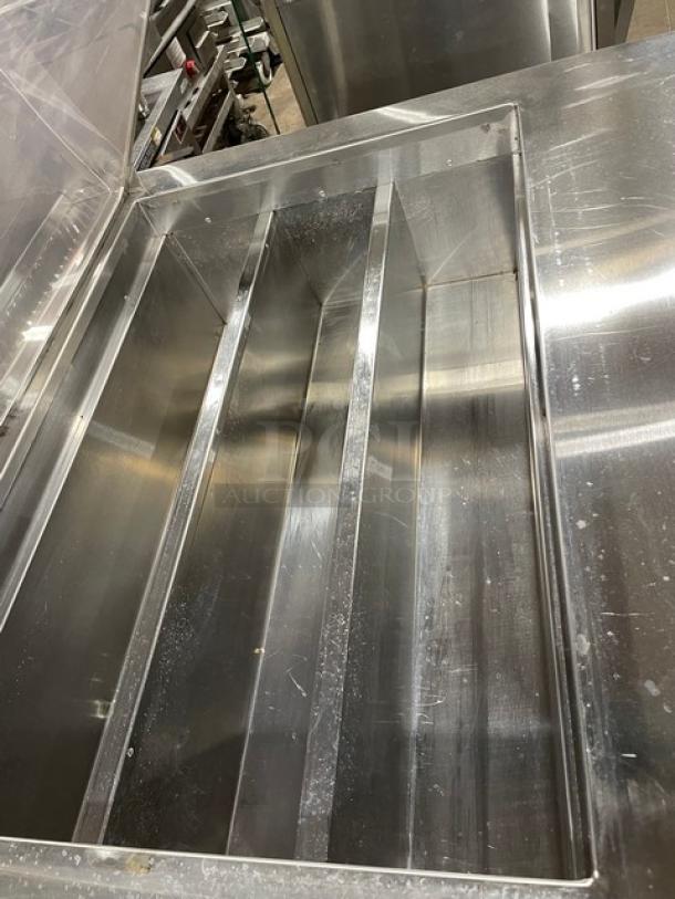 Duke Commercial Stainless Steel Modular Pizza Production Station! With Countertop Tri-Channel Cold Pan! With 2 Extendable Refrigerated Drawers! With Digital Thermostat! On Casters! 120V 1 Phase! Model: DPC-38-120-DWR-DR-NL M SN: 04196182! Working When Removed! - Image 6 of 9