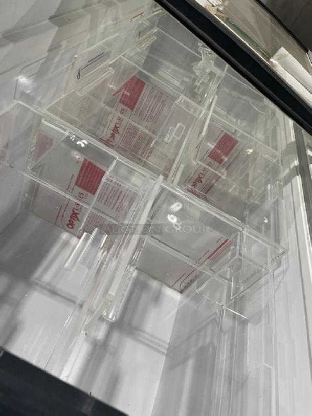Amazing! Late Model 2020!  Liebherr Commercial Curved Sliding Glass Lid Ice Cream Merchandiser Chest Freezer! With Acrylic Organizers! Model: EFI 4453 SN: 61.218.759.5! 115-127V! On Casters! Working When Removed! - Image 5 of 9