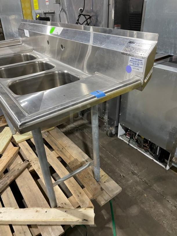 Eagle Commercial Stainless Steel 3 Compartment Sink! With 2 Drain Boards! On Legs! Model: 310-10-3-12-TB SN: 2006240196! - Image 3 of 8
