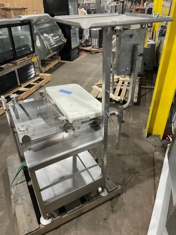 Face To Face Deli Buddy Commercial Stainless Steel Mobile Cart Deli Slicer Stand! On Stand With Casters! - Image 3 of 9