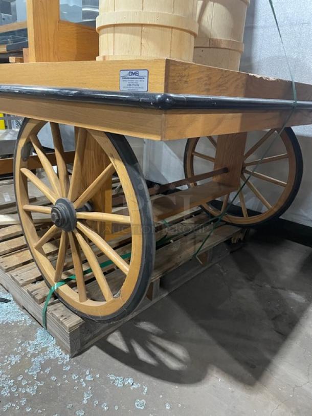 NICE! VINTAGE STYLE CMS Commercial High Quality Custom Wagon Style Display Fixture! On Casters! 120V! Model: GCT4G-556843 SN: 00412! - Image 7 of 9