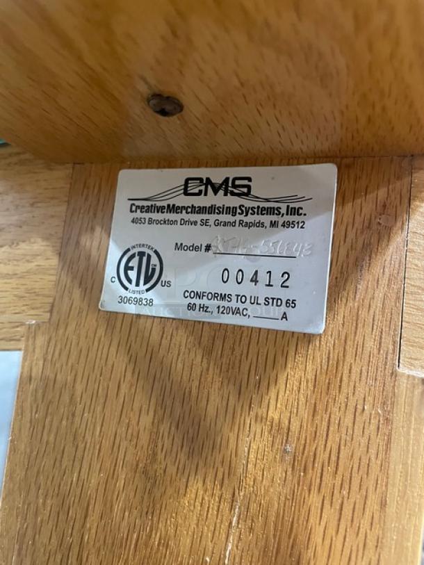 NICE! VINTAGE STYLE CMS Commercial High Quality Custom Wagon Style Display Fixture! On Casters! 120V! Model: GCT4G-556843 SN: 00412! - Image 9 of 9