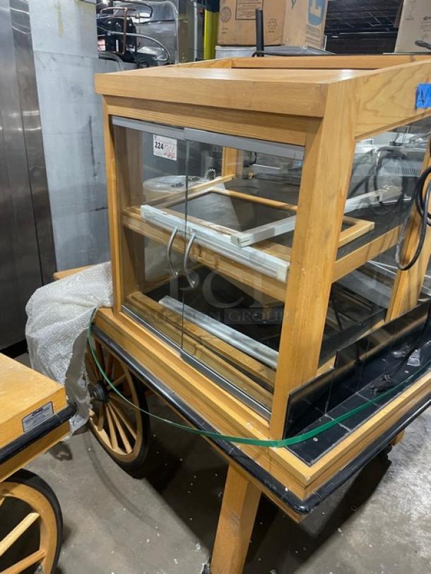 Nice! VINTAGE STYLE CMS Commercial High Quality Custom Wagon Style Display Fixture! On Casters! 120V! Model: GCT4G-556843! - Image 3 of 8