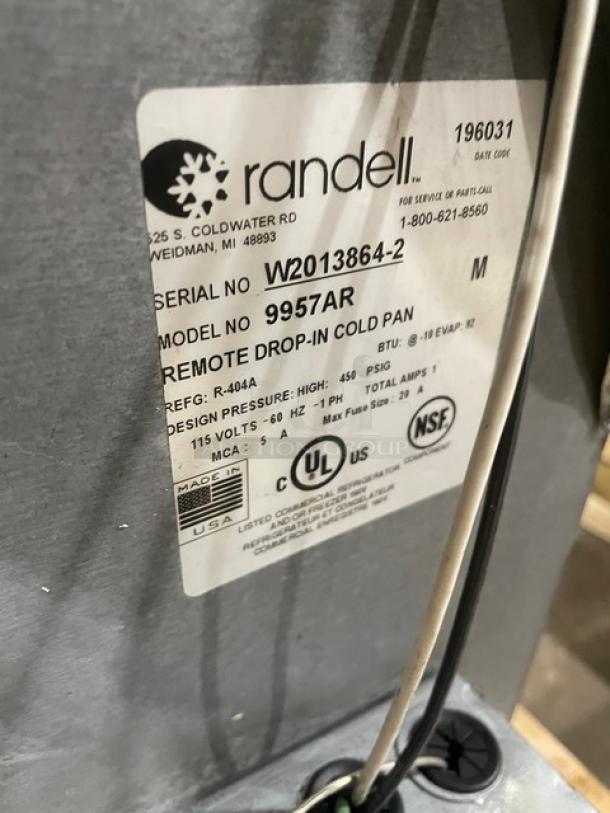 New! Randell Commercial Stainless Steel Electric Powered Cold Food Pan/Drop-In Unit! With Drain Hole! 115V 1 Phase! Model: 9957AR SN: W2013864-2! Remote Compressor/No Compresssor! - Image 8 of 8