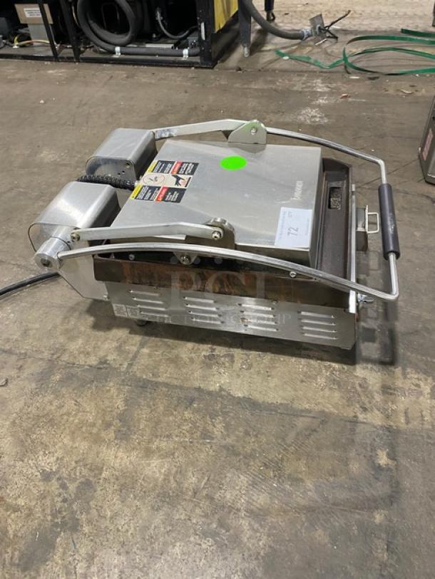 Star Pro-Max 2.0 Series Commercial Stainless Steel Electric Powered Two-Sided Panini Grill! With 14" Smooth Iron Plates! Model: PST14I SN: PST14I0915A0018! 240V! On Legs! Working When Removed! - Image 2 of 8
