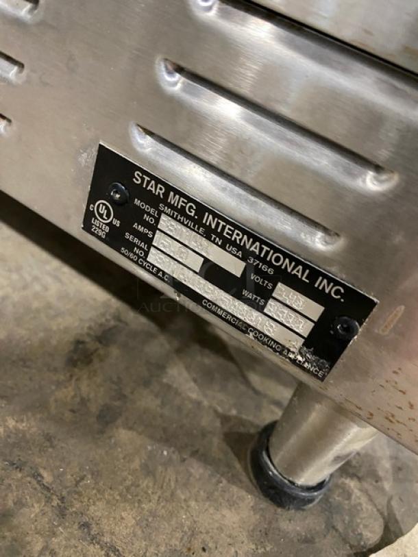 Star Pro-Max 2.0 Series Commercial Stainless Steel Electric Powered Two-Sided Panini Grill! With 14" Smooth Iron Plates! Model: PST14I SN: PST14I0915A0018! 240V! On Legs! Working When Removed! - Image 5 of 8