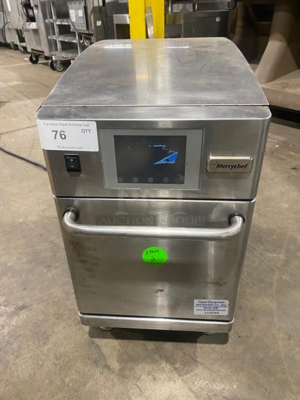 Sweet! MerryChef Commercial Stainless Steel Electric Powered Countertop Ventless High Speed Convection Turbo Oven! With Easy Touch Control Pad! Model: Eikon E2 SN: 1408213091240! On Legs! Working When Removed! - Image 1 of 8