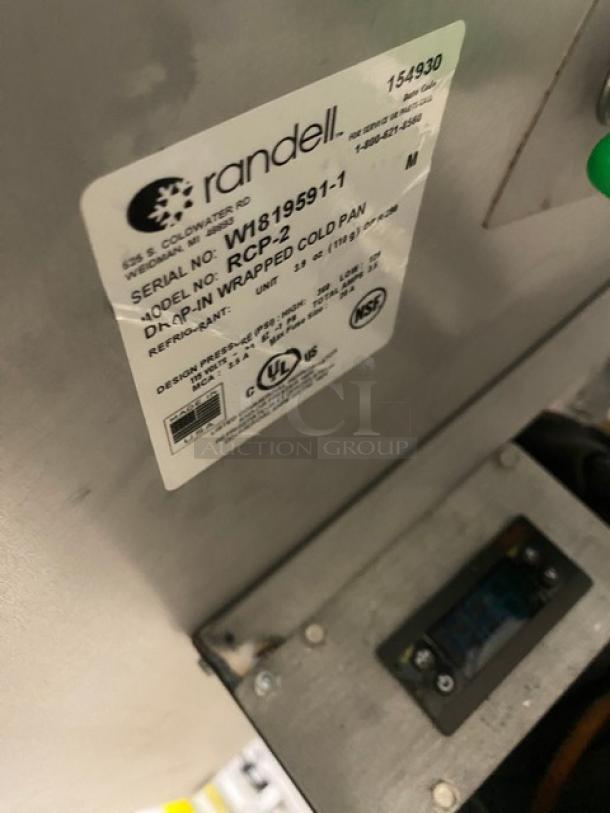 NEW! NEVER USED! Randell Commercial Stainless Steel Wrapped Cold Wall Refrigerated Drop-In Food Unit! Model: RCP-2 SN: W1819591-1! 115V 1 Phase! Working! - Image 7 of 8