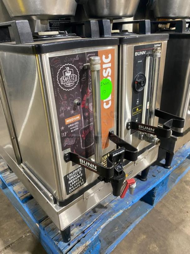 Bunn Soft Heat DBC Series Commercial Stainless Steel Countertop Dual Coffee Brewer! With Digital Brewer Controls! With Hot Water Dispenser! With Smart SplashGard Funnels! With Soft Heat Portable Servers! Model: DUAL SH DBC SN: DUAL134718! 120/208-240V 1 Phase! On Legs! Working When Removed! - Image 5 of 9