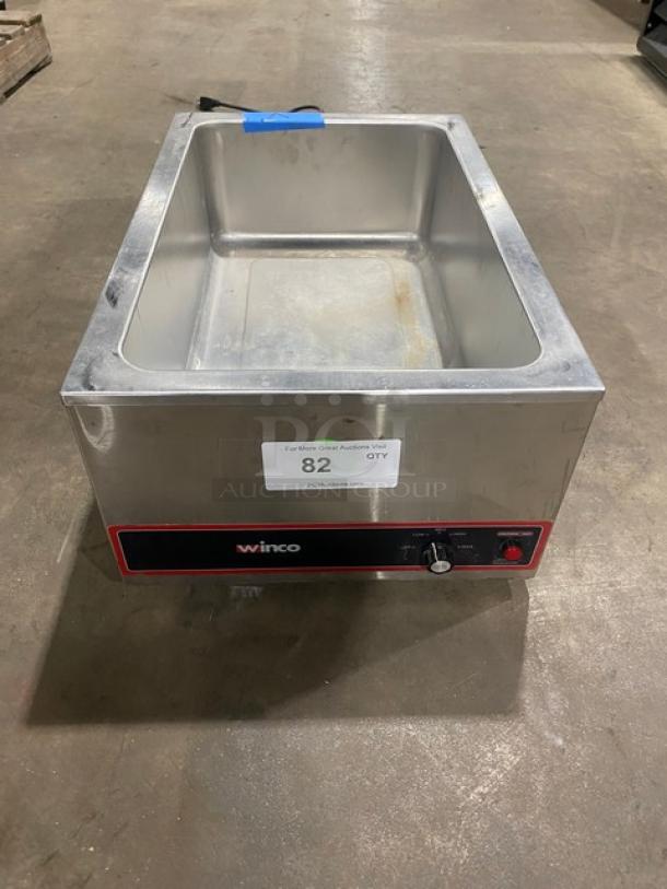Winco Commercial Stainless Steel Electric Powered Countertop Single Well Food Warmer! Model: FW-S500 SN: FWS50010075983! 120V! On Legs! - Image 1 of 8