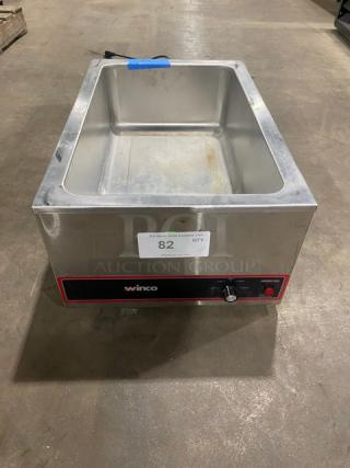 Winco Commercial Stainless Steel Electric Powered Countertop Single Well Food Warmer! Model: FW-S500 SN: FWS50010075983! 120V! On Legs!