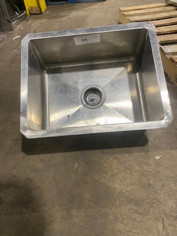 Commercial Stainless Steel Undermount Single Basin! With Basket Drain! - Image 1 of 4