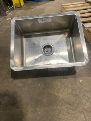 Commercial Stainless Steel Undermount Single Basin! With Basket Drain!