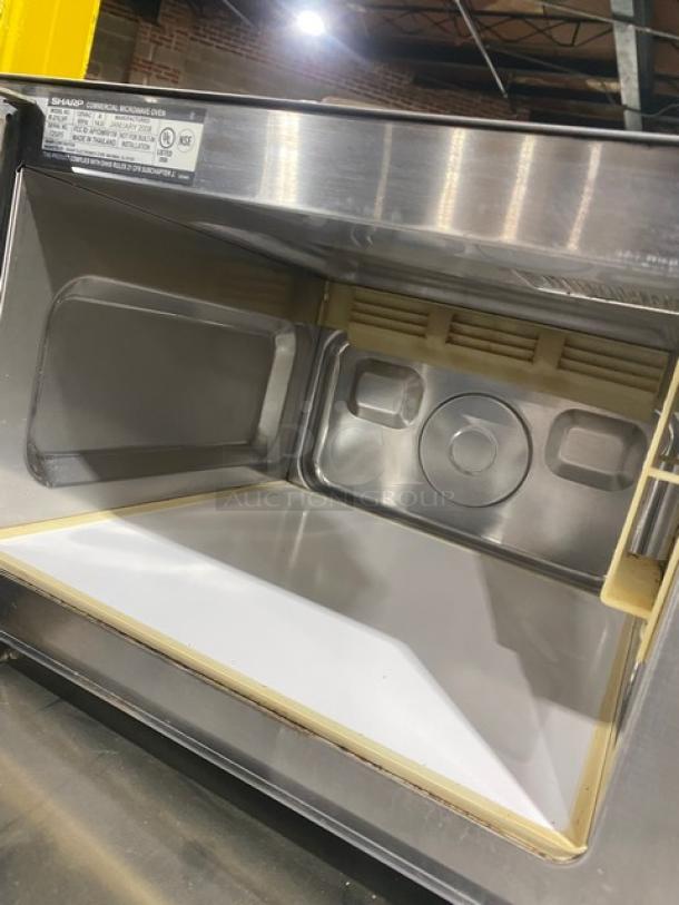 Sharp Commercial Stainless Steel Countertop Microwave Oven! With Programable Touch Pad! Model: R-21LVF SN: 12985! 120V! On Legs! - Image 6 of 8