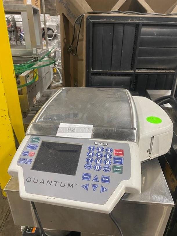 Hobart Quantum Commercial Countertop Deli Touchscreen Scale! With Label Printer! Model: QUANTUM SN: 45-1081-793! 120V! On Legs! - Image 1 of 9