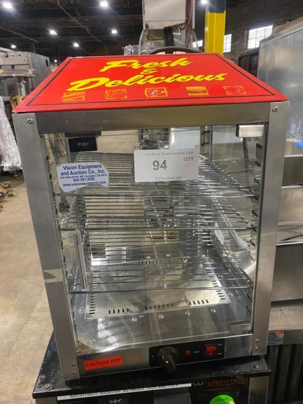 Benchmark USA Commercial Stainless Steel Countertop Pass-Thru Heated Pizza Merchandiser/Hot Food Display Cabinet! With Multi-Tier Wire Racks! Model: 51040 SN: 510405397! 120V! - Image 1 of 8