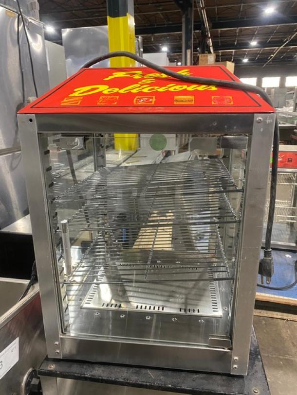 Benchmark USA Commercial Stainless Steel Countertop Pass-Thru Heated Pizza Merchandiser/Hot Food Display Cabinet! With Multi-Tier Wire Racks! Model: 51040 SN: 510405397! 120V! - Image 3 of 8
