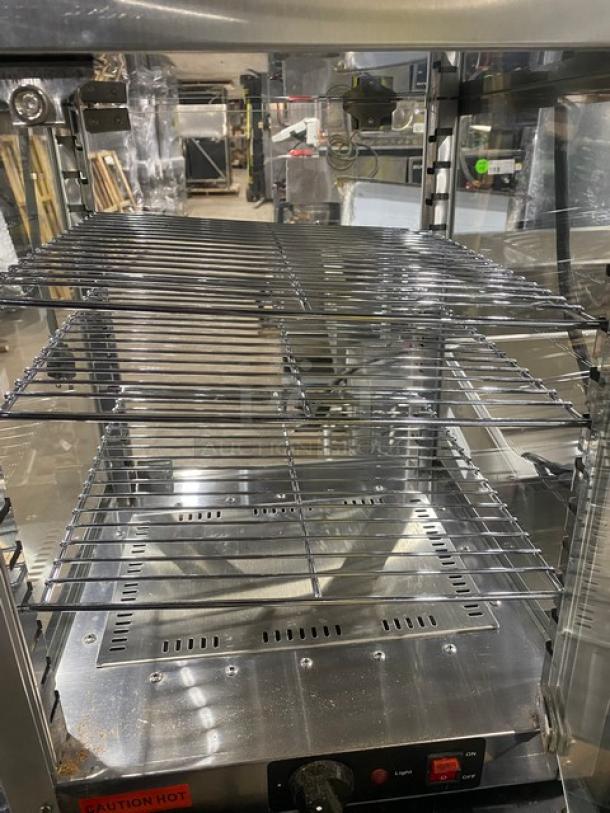 Benchmark USA Commercial Stainless Steel Countertop Pass-Thru Heated Pizza Merchandiser/Hot Food Display Cabinet! With Multi-Tier Wire Racks! Model: 51040 SN: 510405397! 120V! - Image 5 of 8