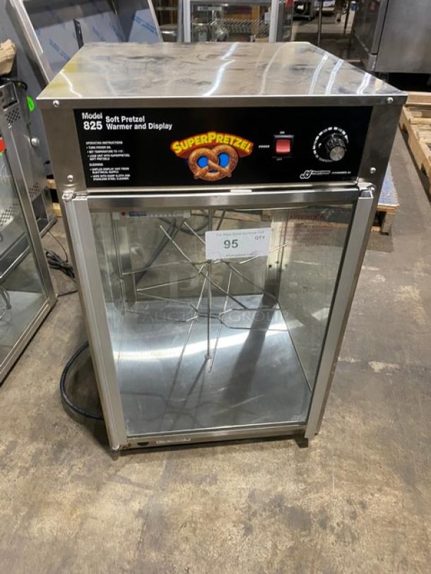 Wisco J&J Snack Foods Style Commercial Stainless Steel Countertop Soft Pretzel Warmer/Display Cabinet! With Wire Pretzel Rack! Model: JJ825 SN: P68010! 120V! - Image 1 of 8