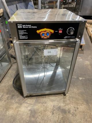 Wisco J&J Snack Foods Style Commercial Stainless Steel Countertop Soft Pretzel Warmer/Display Cabinet! With Wire Pretzel Rack! Model: JJ825 SN: P68010! 120V!