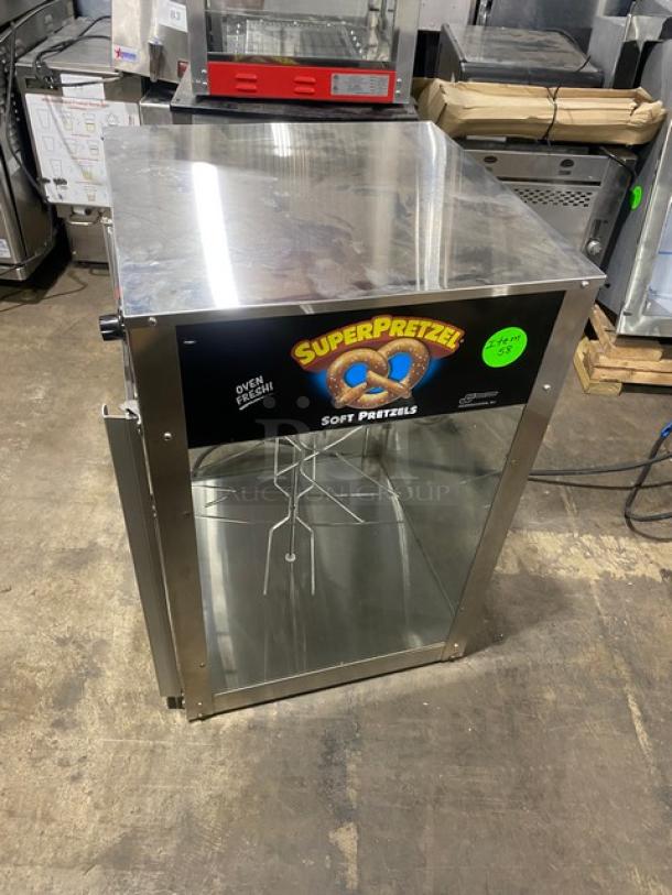 Wisco J&J Snack Foods Style Commercial Stainless Steel Countertop Soft Pretzel Warmer/Display Cabinet! With Wire Pretzel Rack! Model: JJ825 SN: P68010! 120V! - Image 3 of 8