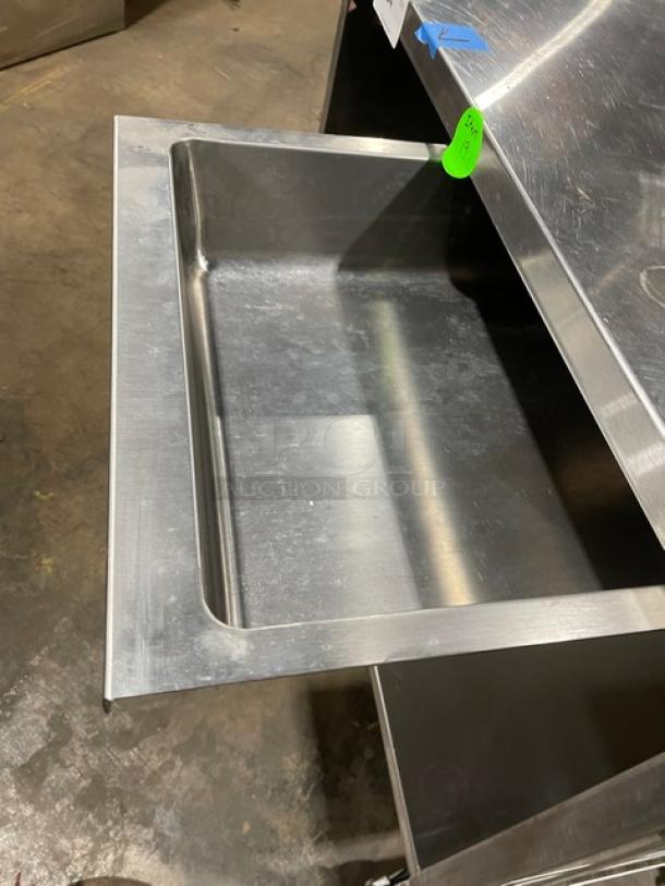 National Cart Commercial Stainless Steel Customized Worktop Cart! With Enclosed Storage Base! With Single Pull-Out Drawer! With 2 Front Drop-Down Folding Shelves! With Overhead Bracket! On Casters! - Image 7 of 9