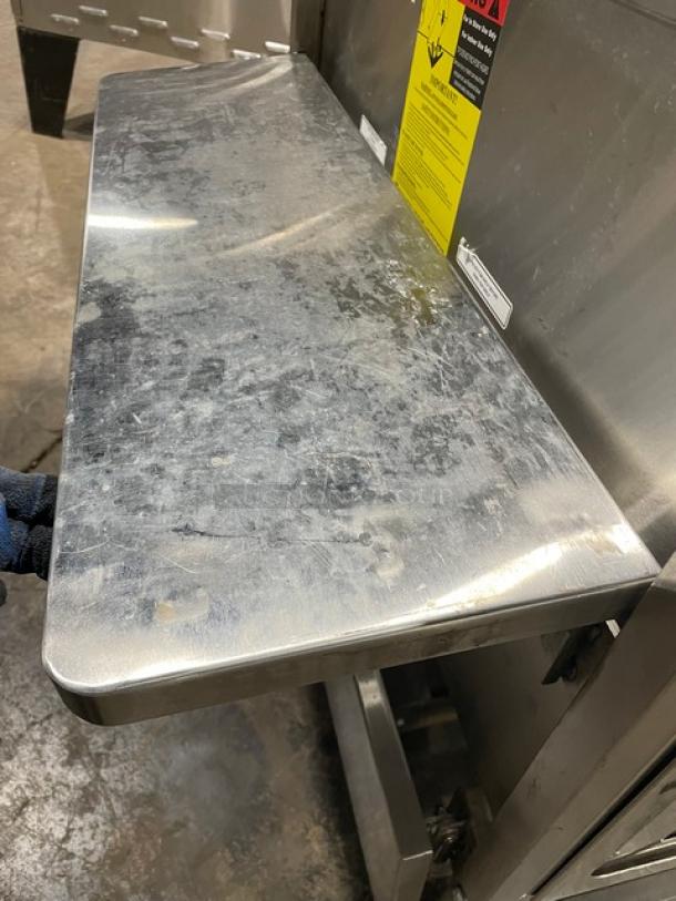 National Cart Commercial Stainless Steel Customized Worktop Cart! With Enclosed Storage Base! With Single Pull-Out Drawer! With 2 Front Drop-Down Folding Shelves! With Overhead Bracket! On Casters! - Image 8 of 9