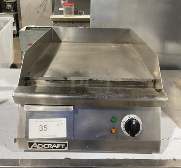 Adcraft Commercial Stainless Steel Electric Powered Countertop Flat Griddle! 120V! - Image 1 of 8
