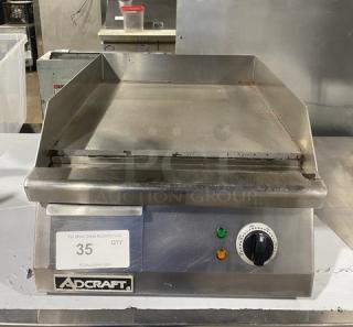 Adcraft Commercial Stainless Steel Electric Powered Countertop Flat Griddle! 120V!