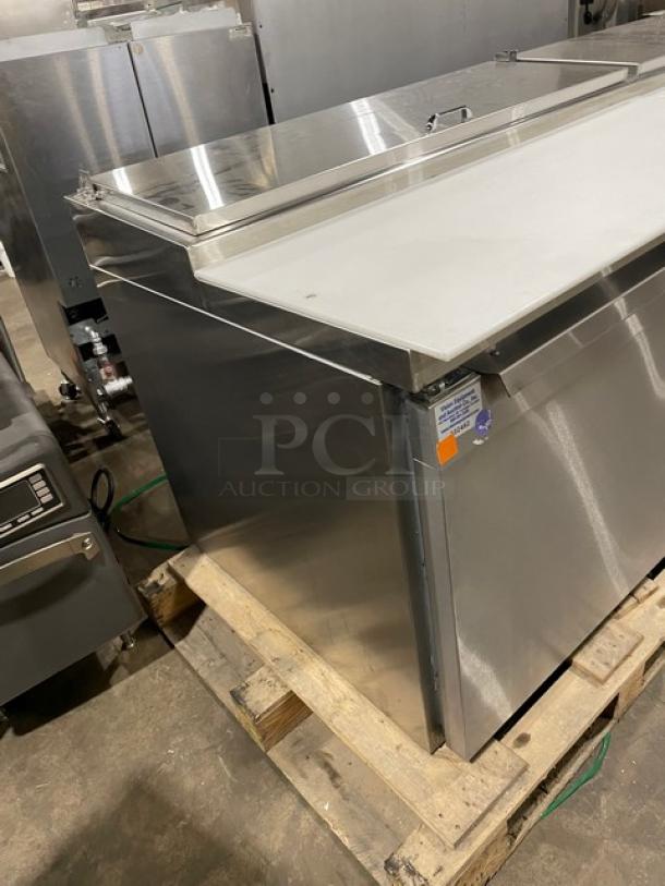 Continental Commercial Stainless Steel 4 Door Refrigerated Mega Top Pizza Prep Table! With Poly Coated Wire Racks! With Removable Cutting Boards! Model: CPA93 SN: 15935824! 115V 1 Phase! Working When Removed! - Image 3 of 10