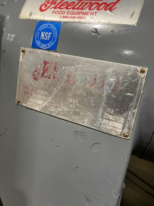 Fleetwood Food Equipment Commercial 40Qt. Floor Style Gear Driven Planetary Mixer! With Stainless Steel Mixing Bowl! Model: 40PA SN: 40490510! 220V 1 Phase! - Image 5 of 10