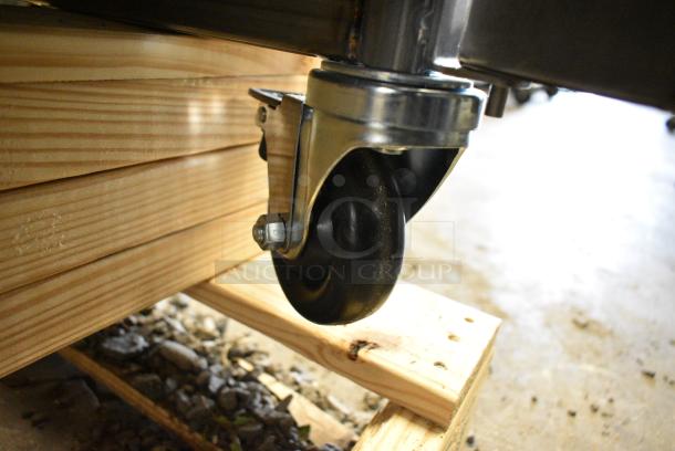 BRAND NEW SCRATCH AND DENT!  Giles EOF-24 WIFI Stainless Steel Commercial Electric Powered 3 Bay Deep Fat Fryer w/ Dumping Station on Commercial Casters. 480 Volts, 3 Phase. - Image 16 of 21