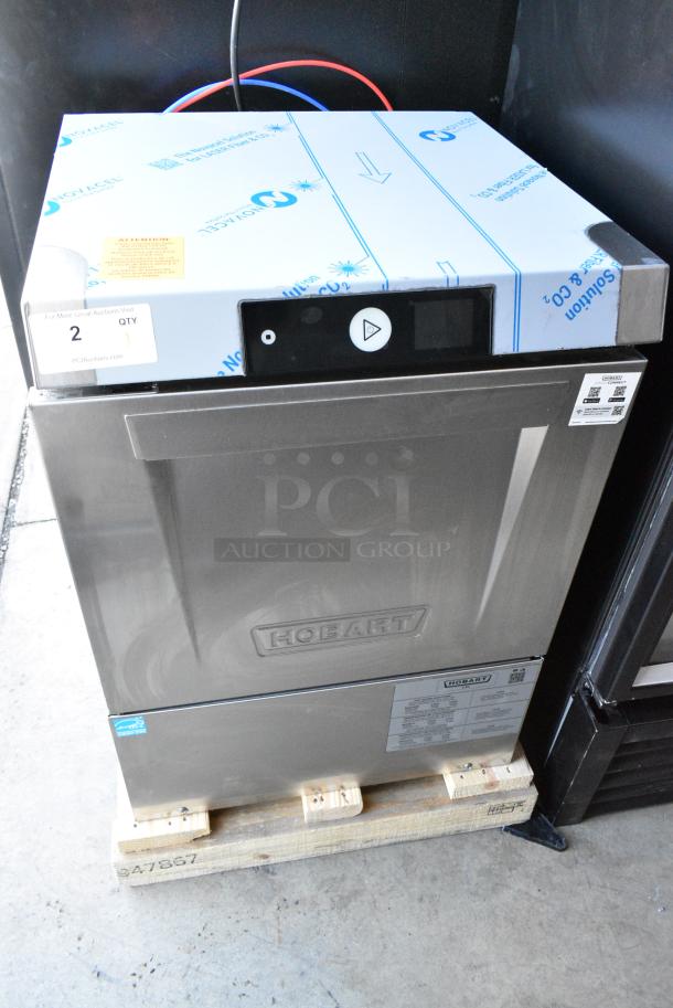 BRAND NEW SCRATCH AND DENT!  2024 Hobart LXNH Stainless Steel Commercial Hi Temp High Temperature Undercounter Dishwasher. 208-240 Volts, 3 Phase. - Image 1 of 6