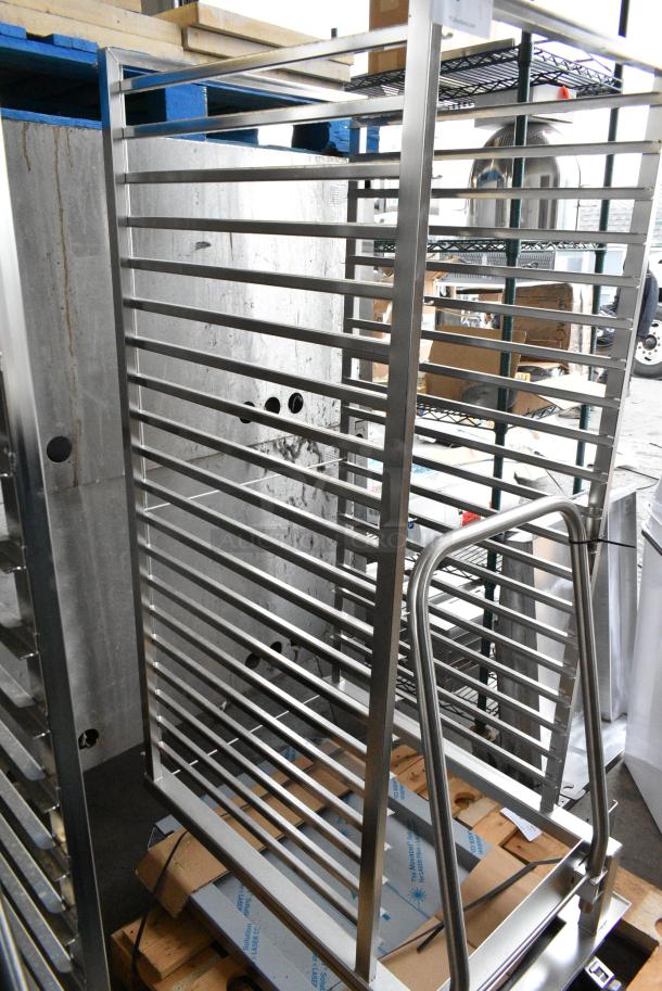 BRAND NEW! Metal Commercial Roll In Pan Rack on Commercial Casters for BKI Roll In Rack Combi Convection Oven. - Image 3 of 5