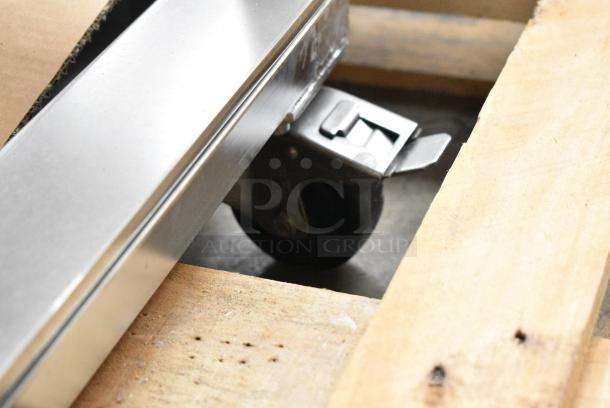 BRAND NEW! Metal Commercial Roll In Pan Rack on Commercial Casters for BKI Roll In Rack Combi Convection Oven. - Image 4 of 5
