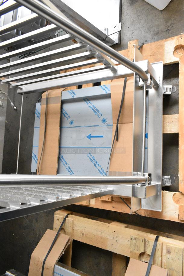 BRAND NEW! Metal Commercial Roll In Pan Rack on Commercial Casters for BKI Roll In Rack Combi Convection Oven. - Image 5 of 5