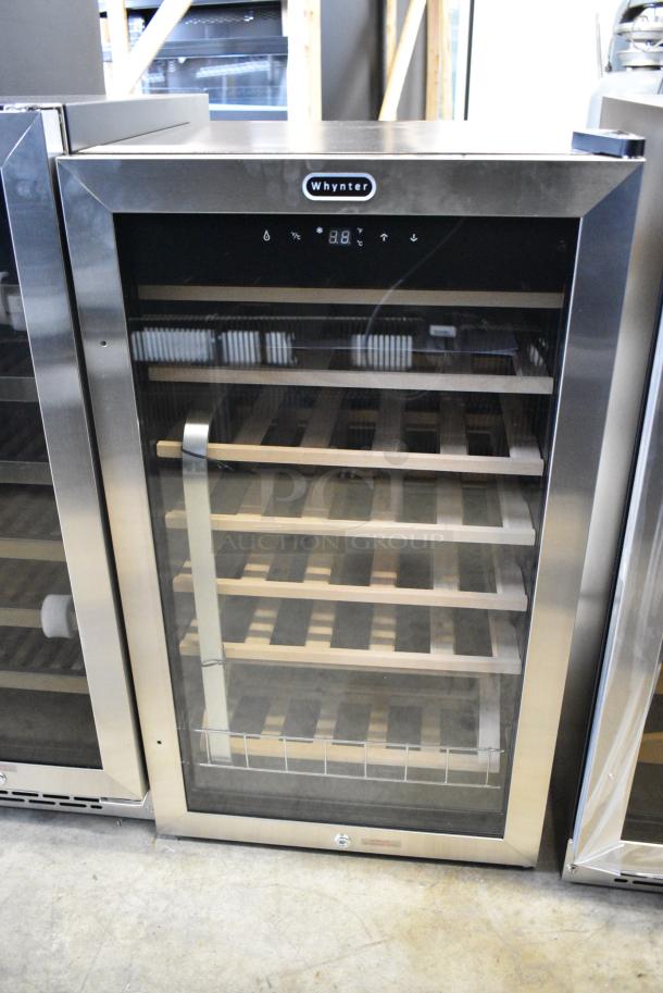 BRAND NEW SCRATCH AND DENT! Whynter FWC-341TS 34 Bottle Freestanding Stainless Steel Wine Refrigerator with Display Shelf and Digital Control. 115 Volts, 1 Phase. Tested and Working! - Image 2 of 5