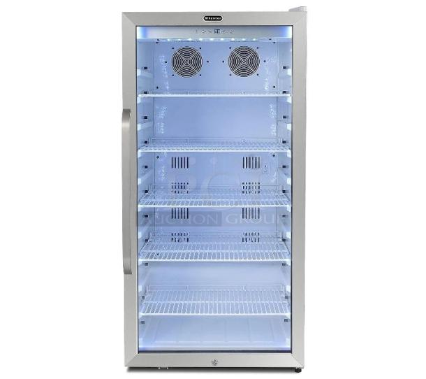 BRAND NEW SCRATCH AND DENT! Whynter CBM-815WS 8.1 cu. ft. Stainless Steel Freestanding Commercial Beverage Merchandiser Refrigerator with Superlit Door & Lock. 115 Volts, 1 Phase. Tested and Working! - Image 1 of 5