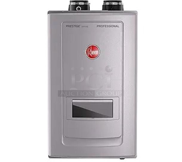 BRAND NEW SCRATCH AND DENT! Rheem ECOH200DVRHLN Platinum 11 GPM High Efficiency Indoor Recirculating Natural Gas Tankless Water Heater. Tested and Working! - Image 1 of 3