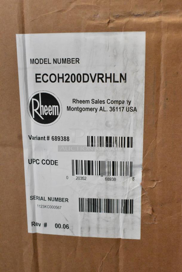 BRAND NEW SCRATCH AND DENT! Rheem ECOH200DVRHLN Platinum 11 GPM High Efficiency Indoor Recirculating Natural Gas Tankless Water Heater. Tested and Working! - Image 3 of 3