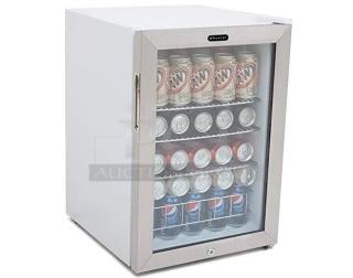 BRAND NEW SCRATCH AND DENT! Whynter BR-091WS 90-Can Beverage Refrigerator With Lock. 115 Volts, 1 Phase. Tested and Working!